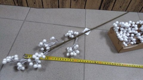 Gałązka 6szt. KULKI PERŁOWE 65cm | CV09155-2 Gałązka 6szt. KULKI PERŁOWE 65cm | CV09155-2