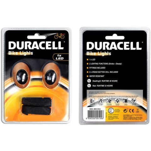 Zestaw Lampek Rowerowych Duracell Front+Rear 1 Led 00919 Zestaw Lampek Rowerowych Duracell Front+Rear 1 Led 00919