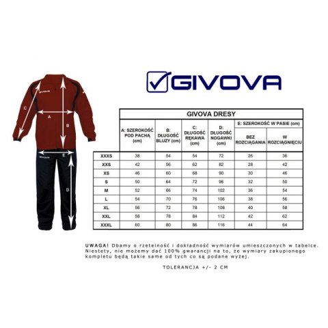 Dres Givova Visa granatowo biały 0403 Dres Givova Visa granatowo biały 0403