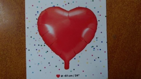 Balon foliowy 61cm CZERWONE SERCE FB23M-007 Balon foliowy 61cm CZERWONE SERCE FB23M-007