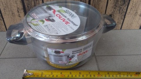 Garnek nierdzewny ze szklaną pokrywką 20cm OLIVE Garnek nierdzewny ze szklaną pokrywką 20cm OLIVE
