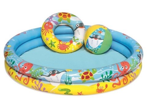 Basen dmuchany 1,22x20cm + koło + piłka BESTWAY | 51124 Basen dmuchany 1,22x20cm + koło + piłka BESTWAY | 51124