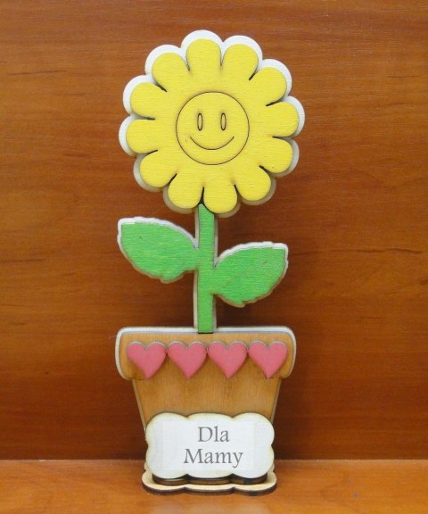Kwiatek drewniany w doniczce MAMA 23 x 10 cm. | P406 Kwiatek drewniany w doniczce MAMA 23 x 10 cm. | P406