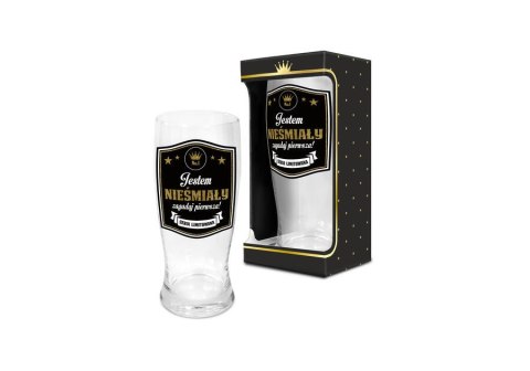 Szklanka do piwa 500ml. GOLD JESTEM NIEŚMIAŁY... Szklanka do piwa 500ml. GOLD JESTEM NIEŚMIAŁY...