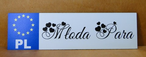 Tablica rejestracyjna MŁODA PARA 35 x 10 cm. | P1117 Tablica rejestracyjna MŁODA PARA 35 x 10 cm. | P1117