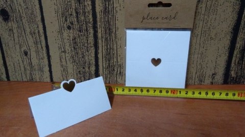 Wizytówki na stół 10szt. SERCE 10x5cm | WS10-019ME Wizytówki na stół 10szt. SERCE 10x5cm | WS10-019ME