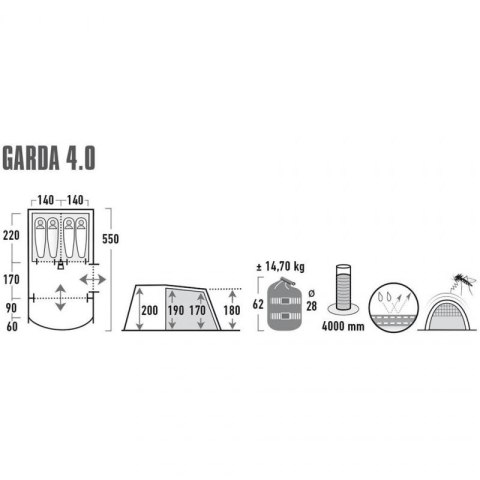 Namiot High Peak Garda 4.0 11821 Namiot High Peak Garda 4.0 11821