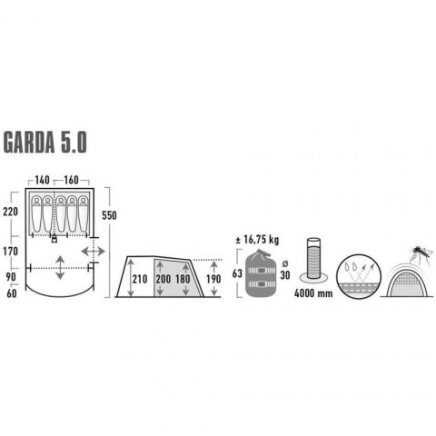 Namiot High Peak Garda 5.0 11823 Namiot High Peak Garda 5.0 11823