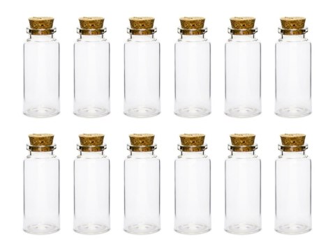 Buteleczki szklane 7,5cm z korkiem 12szt. | GB1 Buteleczki szklane 7,5cm z korkiem 12szt. | GB1