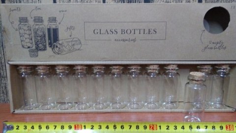 Buteleczki szklane 7,5cm z korkiem 12szt. | GB1 Buteleczki szklane 7,5cm z korkiem 12szt. | GB1