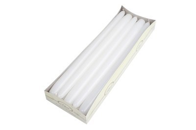 Świeca stożkowa 10szt. biała lakierowana 290x22mm Świeca stożkowa 10szt. biała lakierowana 290x22mm