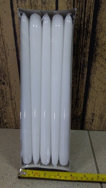 Świeca stożkowa 10szt. biała lakierowana 290x22mm Świeca stożkowa 10szt. biała lakierowana 290x22mm
