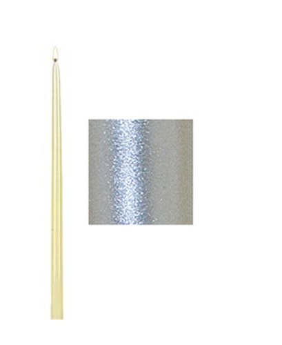 Świeca stożkowa metalizowana 10szt. SREBRNA 240/22mm Świeca stożkowa metalizowana 10szt. SREBRNA 240/22mm