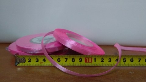 Wstążka satynowa 6mmx32m RÓŻOWA 4szt AX06-13 Wstążka satynowa 6mmx32m RÓŻOWA 4szt AX06-13