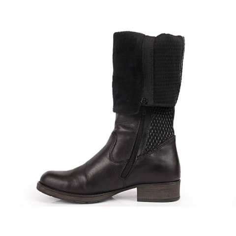 Kozaki skórzane Rieker W Z9591-00 czarne Kozaki skórzane Rieker W Z9591-00 czarne