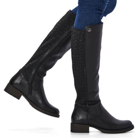 Kozaki skórzane Rieker W Z9591-00 czarne Kozaki skórzane Rieker W Z9591-00 czarne