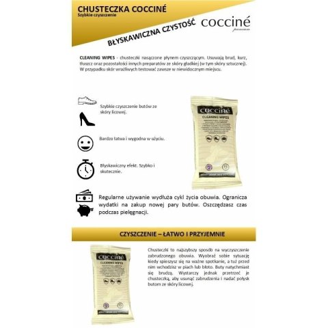 Preparat do butów chusteczki czyszczące Coccine DA0337 Preparat do butów chusteczki czyszczące Coccine DA0337