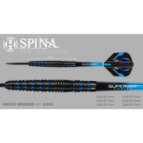 Rzutki Harrows Spina Black 90% Steeltip HS-TNK-000013750 Rzutki Harrows Spina Black 90% Steeltip HS-TNK-000013750