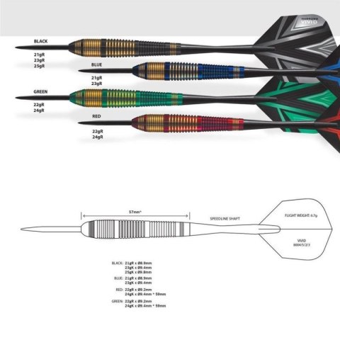 Rzutki Harrows Vivid Steeltip HS-TNK-000013772 Rzutki Harrows Vivid Steeltip HS-TNK-000013772