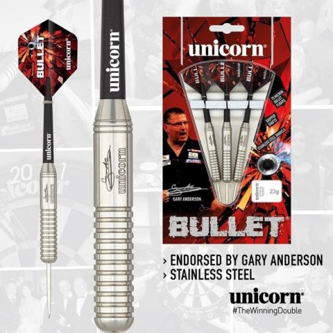 Rzutki steel tip Unicorn Bullet Stainless Steel - Gary Anderson 21g:27523|23g:27524|25g:27525 Rzutki steel tip Unicorn Bullet Stainless Steel - Gary Anderson 21g:27523|23g:27524|25g:27525