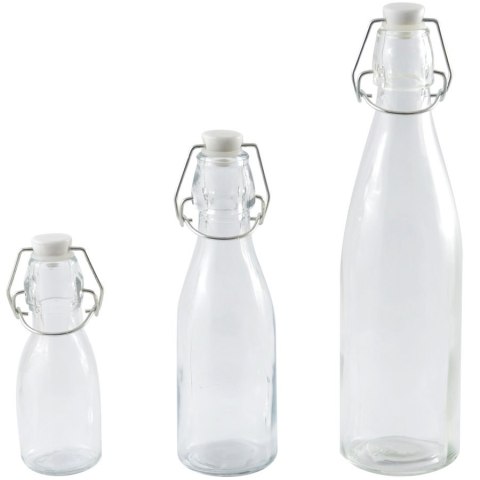 Butelka szklana z klipsem 500ml okrągła 6szt. Butelka szklana z klipsem 500ml okrągła 6szt.