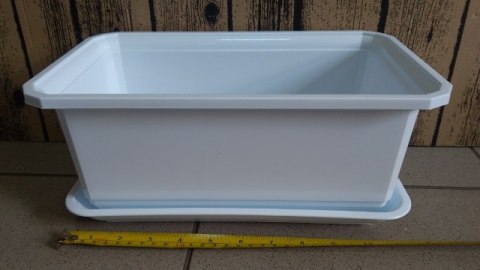 Doniczka balkonowa z podstawką 30cm BIAŁA Doniczka balkonowa z podstawką 30cm BIAŁA