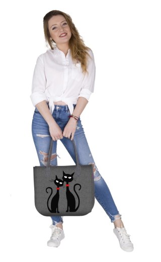 Torba filcowa LADY XL - Black Cats