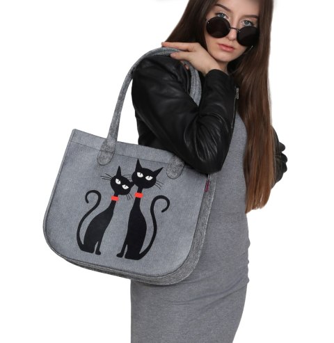 Torba filcowa LADY XL - Black Cats Torba filcowa LADY XL - Black Cats