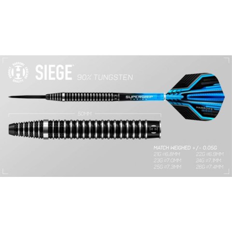 Rzutki Harrows Siege 90% Steeltip HS-TNK-000016027 Rzutki Harrows Siege 90% Steeltip HS-TNK-000016027
