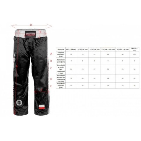 Spodnie Masters SKBP-100W (Wako Apprved) 06805-02M Spodnie Masters SKBP-100W (Wako Apprved) 06805-02M