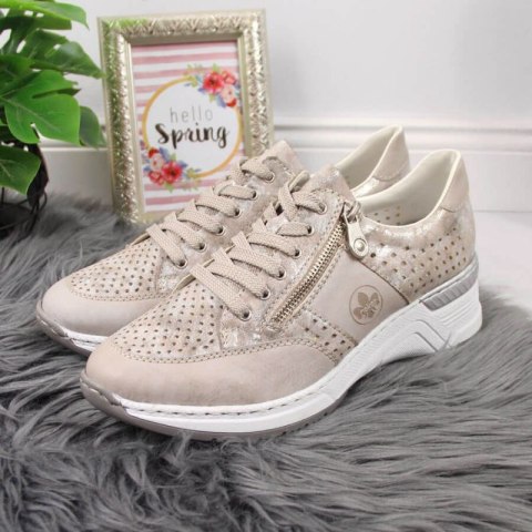 Sneakersy na koturnie Rieker W N4327-80 beżowe Sneakersy na koturnie Rieker W N4327-80 beżowe
