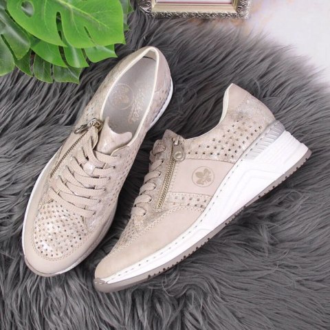 Sneakersy na koturnie Rieker W N4327-80 beżowe Sneakersy na koturnie Rieker W N4327-80 beżowe
