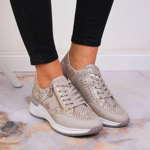 Sneakersy na koturnie Rieker W N4327-80 beżowe Sneakersy na koturnie Rieker W N4327-80 beżowe