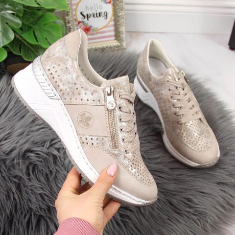 Sneakersy na koturnie Rieker W N4327-80 beżowe Sneakersy na koturnie Rieker W N4327-80 beżowe