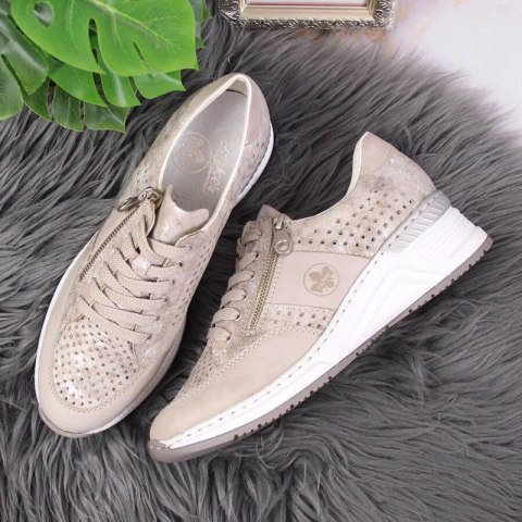 Sneakersy na koturnie Rieker W N4327-80 beżowe Sneakersy na koturnie Rieker W N4327-80 beżowe
