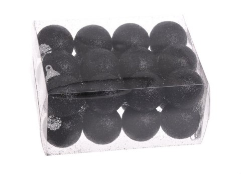 Bombki brokat czarne 3cm - 24szt. 158CAN3-24/PCV_24 Bombki brokat czarne 3cm - 24szt. 158CAN3-24/PCV_24