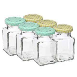 Słoik kwadratowy 150ml + zakrętka 6szt. | 132155