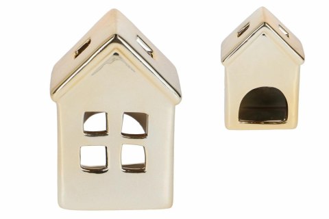 Świecznik ceramiczny domek 7,8x5,6x11cm złoty 6szt. | FD99-133 Świecznik ceramiczny domek 7,8x5,6x11cm złoty 6szt. | FD99-133