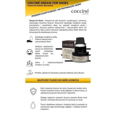 Preparat Coccine czarny tłuszcz do skór licowych DA0242A Preparat Coccine czarny tłuszcz do skór licowych DA0242A