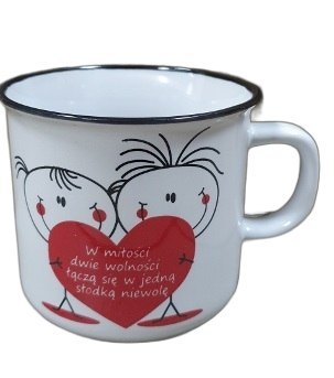 Kubek ceramiczny retro 6szt. W MIŁOŚCI DWIE WOLNOŚCI.... Kubek ceramiczny retro 6szt. W MIŁOŚCI DWIE WOLNOŚCI....