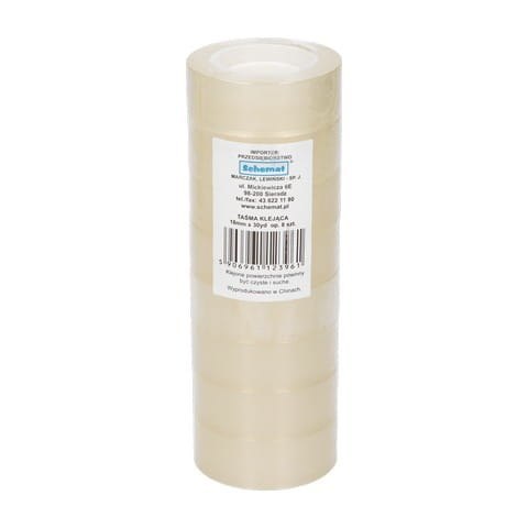 Taśma klejąca 8szt. przezroczysta 18mm x 36y Taśma klejąca 8szt. przezroczysta 18mm x 36y