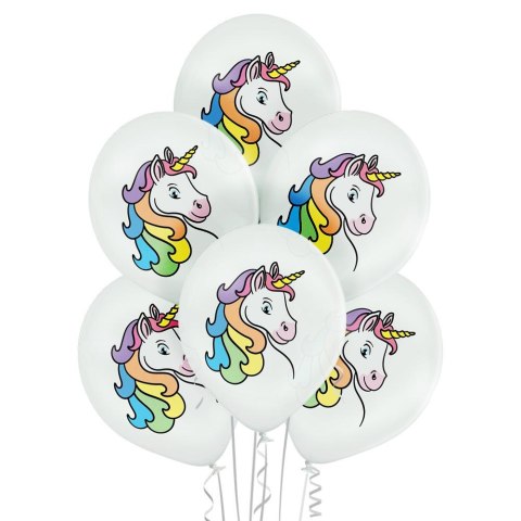 Balony 30 cm jednorożec 6szt. | BN06-365 Balony 30 cm jednorożec 6szt. | BN06-365