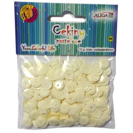 Cekiny pastelowe BIAŁE 10g | MT-0214 Cekiny pastelowe BIAŁE 10g | MT-0214