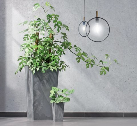 Doniczka z wkładem URBI SQUARE Beton Effect 14xh26,5cm beton Doniczka z wkładem URBI SQUARE Beton Effect 14xh26,5cm beton