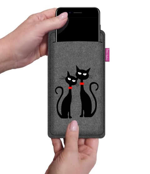 Etui na smartfon XXL antracyt CZARNE KOTY Etui na smartfon XXL antracyt CZARNE KOTY