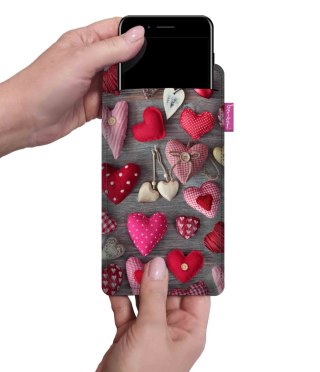 Etui na smartfon antracyt VALENTINE HEARTS