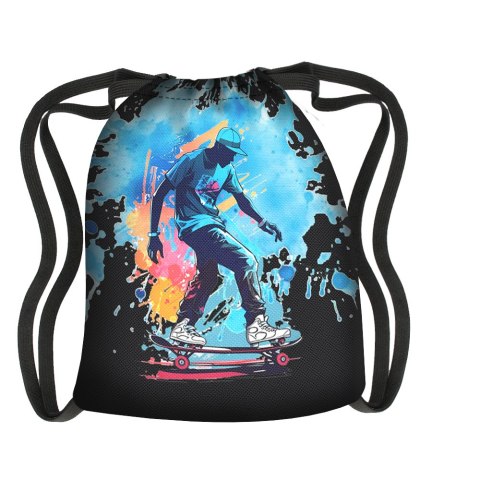 Wodoodporny, lekki Worek - Plecak miejski z nadrukiem - Skater Wodoodporny, lekki Worek - Plecak miejski z nadrukiem - Skater