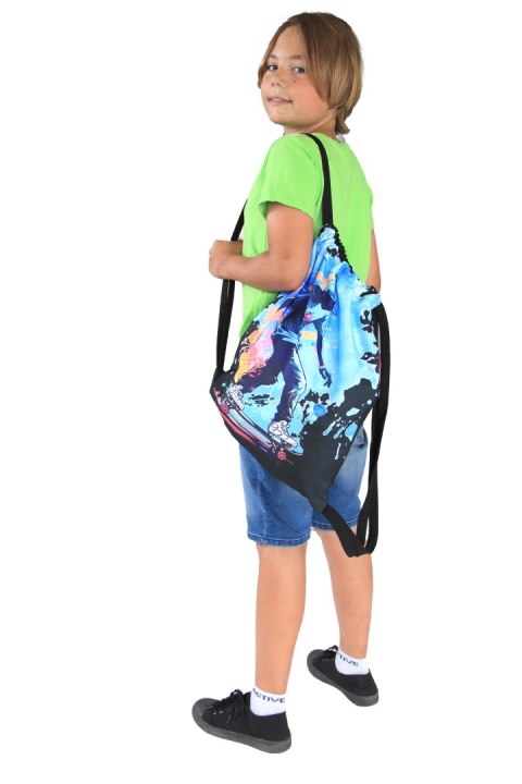 Wodoodporny, lekki Worek - Plecak miejski z nadrukiem - Skater Wodoodporny, lekki Worek - Plecak miejski z nadrukiem - Skater