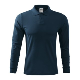 Koszulka polo Malfini Single J. LS M MLI-21102 granatowy