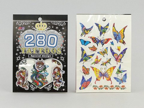 Naklejki/tatuaże 280szt. w książeczce mix 18x12cm Naklejki/tatuaże 280szt. w książeczce mix 18x12cm